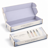 Boîtes d'expédition en carton ondulé personnalisées imprimées en quatre couleurs avec inserts de protection pour bouteilles, pour abonnement mensuel d'échantillons de parfums