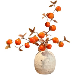 Flor Artificial de Caqui Qingyu Chronicle, Flor de Seda de Color Naranja, Decoración para el Hogar, Adorno para Sala de Estar - Product Image 5