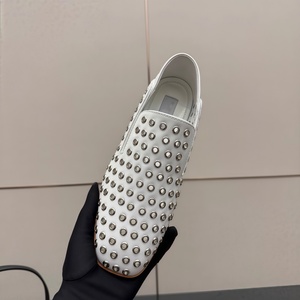 Chaussures pour femmes de luxe 2026, nouvelle collection <span class=keywords><strong>printemps</strong></span>-automne, en cuir véritable, à bout rond, à rivets, à talon épais et profond, couleur unie - Product Image 4