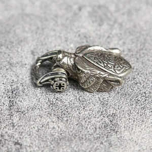 Tiebro Boucle en laiton Tête d'ours Unisexe EDC pour activités de plein air et DIY, pour bracelets tressés, cordons de paracorde rétro, perles et spinners de survie en métal - Product Image 3