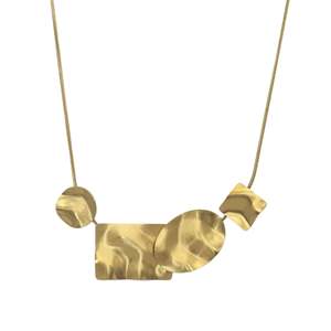 Collar con Colgante de Moda, Cadena de Serpiente, Acero Inoxidable 316L, Chapado en Oro PVD, Diseño Geométrico Minimalista, Sostenible y Resistente - Product Image 1