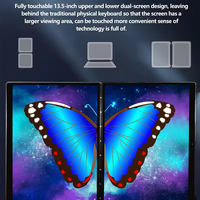 Laptop Layar Ganda Intel N100 CPU 14 Inci 1920*1280 Layar Sentuh DDR5 16GB M2 SSD Laptop YOGA Notebook Tablet PC