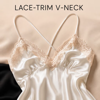 Pyjama en satin doux, respirant, thermique, luxueux, tissé, robe de nuit unie, ensemble pyjama 1 pièce pour femmes