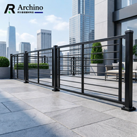 Balustrade de terrasse moderne en aluminium, résistante à la corrosion, thermolaquée, robuste, pour extérieur, villa et usage commercial