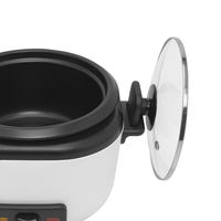 Autocuiseur Électrique 1-1,8 L en Aluminium avec Revêtement Antiadhésif, Couvercle en Verre, Fonction Maintien au Chaud Automatique, Poignée Anti-Brûlure, pour la Maison, avec Panier Vapeur