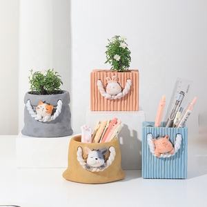 Vente chaude Coloré Polyrésine Creative Sac De Rangement Bureau Décoratif De Bureau Succulent Bonsaï Mignon Animal Jardin Planteur Pots De Fleurs - Product Image 1