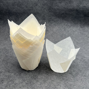 ถาดคัพเค้กแบบใช้แล้วทิ้ง,พิมพ์ลายดอกบัวมัฟฟินสีน้ำตาล - Product Image 3