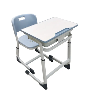 Muebles escolares usados High Classroom Single School Set escritorio y silla con altura ajustada - Product Image 1