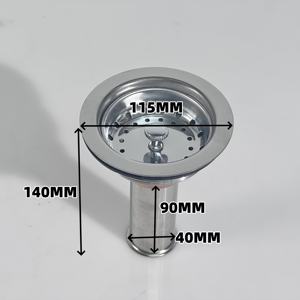 Crépine de filtre de vidange d'évier de cuisine d'acier inoxydable polie avec le drain de machine de vidange de tuyau de <span class=keywords><strong>queue</strong></span> - Product Image 2