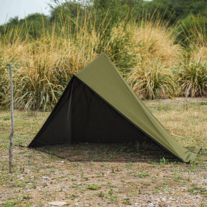 Tenda da Campeggio Monoposto Quattro Stagioni con Una Camera da Letto a Doppio Strato Impermeabile Rifugio Bivy Verde Foresta in Cotone TC 1650g - Product Image 2