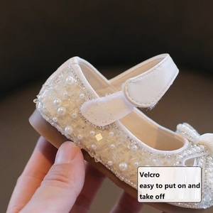Chaussures pour enfants printemps automne, chaussures en cuir pour bébés, nœud et perles, chaussures de princesse pour petites filles, Chaussures Pour Enfants - Product Image 4