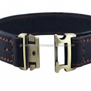Premium Personally Handcrafted Leather Dog Collar with Durable Brass Fitting and Quick Release Buckle for All Dogs - Product Image 1