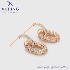X000724346 XUPING Pendientes de Joyería con Circonita Infinito en Color Oro de 18K para Mujer, Eventos Formales, Lote al por Mayor, Pendientes de Botón - Product Image 4