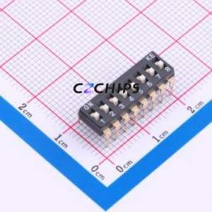 2.54-8P CJGT DIP Switch Through hole Component (THT) Switch Flat Toggle, Raised Type Single Pole Single Throw 8 PC Pin - Product Image 1