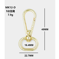 2026 YHD MK6-D-15mm 15mm Mousqueton pivotant en alliage de zinc sans nickel de haute qualité pour sacs, accessoire de maroquinerie et boucle de sangle