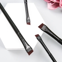 Ensemble de pinceaux de maquillage synthétiques angulaires pour sourcils et eye-liner, personnalisés et plats