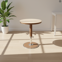 Table basse de salon de luxe couleur grain de bois, petite table de chevet ronde moderne pour chambre à coucher, personnalisable