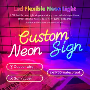 Luz LED de néon para casamento, logotipo de letras, luz de feliz aniversário, decoração personalizada para decoração de casa e quarto, dropshipping
