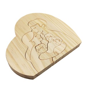 Puzzle en bois en forme de cœur, portrait de couple, artisanat, décoration de la maison pour le salon, cadeau pour la fête des mères, paquet multi-pièces - Product Image 5