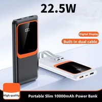Batterie externe 20W 5000mAh 10000mAh avec cordon, batterie polymère de qualité A, batteries externes à charge rapide