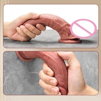Dildo réaliste en silicone liquide avec ventouse puissante, texture veineuse réaliste, masseur personnel doux, expédition discrète