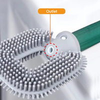 Ensemble de brosses WC en silicone à distribution automatique de savon, support mural, brosse en TPR pour nettoyage en profondeur professionnel des salles de bain (vente en gros)