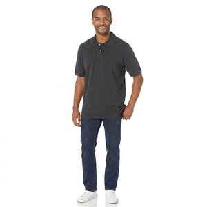 Men's New Design Casual Work T Shirts Quick Dry 100% Cotton Imported <b>3</b> Buttons Short Sleeve for Polo Shirts - Product Image 1
