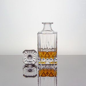 Decanter per Whisky con Tappo in Vetro 25 oz 750ml Trasparente Senza Piombo Cristallo per Liquori Alcolici Vino Brandy Bourbon - Product Image 2