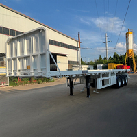 Semi-remorque plateau Luyi 3 essieux 40 pieds pour transport de conteneurs 20/40 pieds avec verrous à torsion