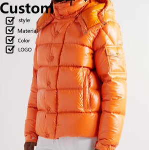 Veste d'hiver en duvet brillante de style loisirs de plein air, personnalisée, chaude, en polyester, coupe-vent - Product Image 1