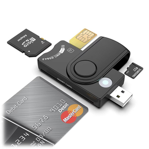 Lecteur de cartes multiples OTG USB 2.0 pour cartes numériques sécurisées TFlash MMC, lecteur de cartes à puce EMV IC sans contact, lecteur de cartes intelligentes sans fil - Product Image 1