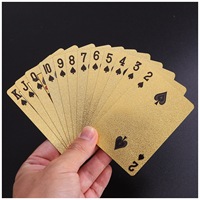 Cartes à Jouer Professionnelles Personnalisées en Plastique Plaqué Or 24K, Durables et Recyclables pour Jeux de Poker en Famille