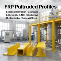 Profilés en U, poutres en I et poutres en H en PRV, anti-corrosion, résistants aux produits chimiques, durables, légers, haute résistance, non conducteurs, sur mesure, découpés