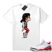 Fire Red 3s Shirts Sneaker Match White MJ x AJ3 Men's Clothing 100% Cotton Unisex Graphic T Shirts For Men