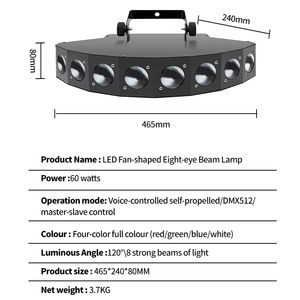 60w Rgbw Led Beam Light <b>Fan</b>-Shape Stage for Dj Performances and Wedding Stages - Product Image 2