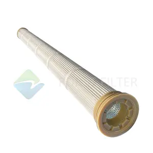 Factory Industrial Pulse Jet Yellow Rigid PU Dust Cement Silo Pleated Bag Cement Filter