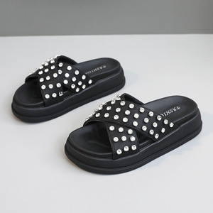 Nuevos Estilos 2026, Sandalias de Playa para Mujer, Suela Plana, Transpirables, Antideslizantes, con Pedrería, Plataforma Elevada - Product Image 6