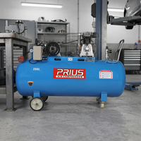 Compresseur d'air à piston lubrifié refroidi par air portable 3HP 10.6CFM 200L 8 bars à entraînement par courroie pour atelier et usage industriel