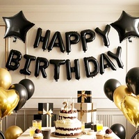 Fournitures de décoration de fête d'anniversaire, ensemble de ballons en forme de lettres colorées de 16 pouces, joyeux anniversaire