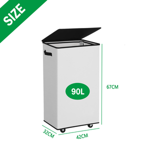 Giặt ủi Hamper với bụi che Giặt ủi Hamper với bánh xe công suất lớn hộ gia đình giặt Hamper - Product Image 4