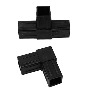 Conectores de esquina de tubo cuadrado de 30mm para tubo cuadrado Conector de esquina de tubo cuadrado de plástico negro personalizado de 3 vías - Product Image 3