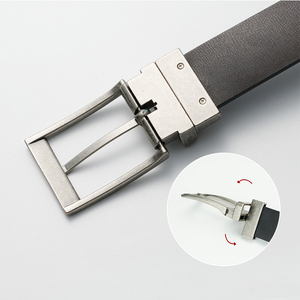 Klasik çift taraflı dönebilir geri dönüşümlü adam kemerleri Pin toka özel hakiki deri kemer erkekler için - Product Image 3