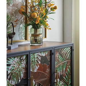Mobili per soggiorno <span class=keywords><strong>con</strong></span> 3 porte in vetro console da buffet moderna credenza retrò per casa villa sala da pranzo armadietto - Product Image 5