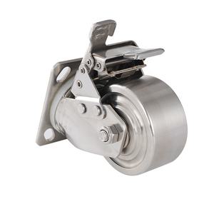 कुल स्टेनलेस स्टील कैस्टर ब्रेक ट्रॉली भारी शुल्क 4 "5" 6 "8" इंच "8" इंच" - Product Image 2