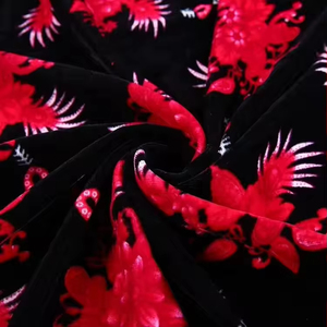 Floral Printed Polyester Korea Micro Velour Velvet 5000 Fabric Properties for <strong>Garmant</strong> - Product Image 2