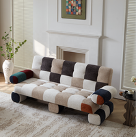 2612 #   Canapé-lit modulaire Gabu haut de gamme avec cadre en bois et rembourrage dense, accoudoirs carrés, design moderne et capitonné