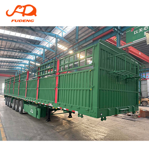 बाड़ कार्गो ट्रेलर <span class=keywords><strong>6</strong></span> अक्षल्स भारी शुल्क उच्च रेलिंग स्टील एंटी स्लिप फ्लोर सेमी ट्रेलर - Product Image 5