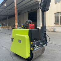 Mini-rouleau compresseur vibrant à double tambour de 600kg-800kg-850kg avec moteur de pompe et système hydraulique complet, vibration 70HZ