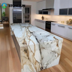 Stonesun Op Maat Gemaakt Italië Natuurlijke Calacatta Goud Marmeren Stenen Aanrecht Keuken Top Marmeren Stenen Aanrecht - Product Image 1