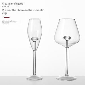 Vintage <strong>Luxury</strong> Transparent Frost Glass Goblet Fancy Valentine Red Wine Cocktail Cup for <strong>Champagne</strong> <strong>Flutes</strong> for Restaurant Bar - Product Image 3